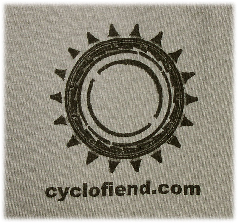 Cyclofiend.com T-shirt - front image detail