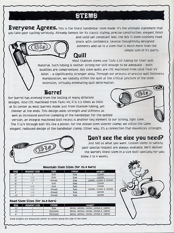 1997 Ibis Catalog - Stems