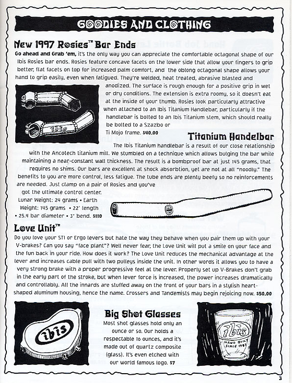 1997 Ibis Catalog - Bars & Barends