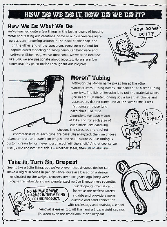 1997 Ibis Catalog - frame details