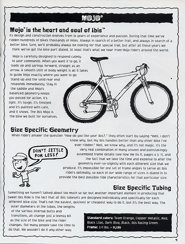 1997 Ibis Catalog - Mojo