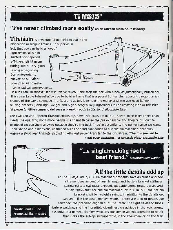 1997 Ibis Catalog - Ti Mojo