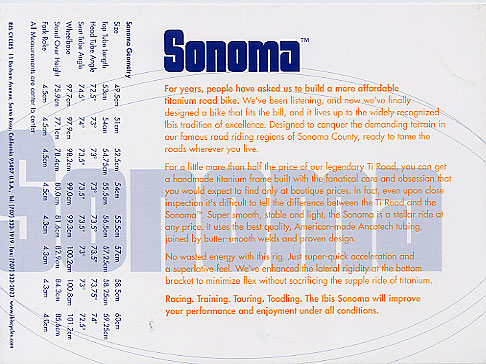 1999 Ibis Sonoma - back