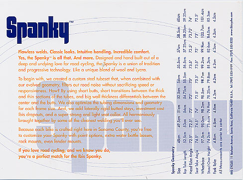 1999 Ibis Spanky - back