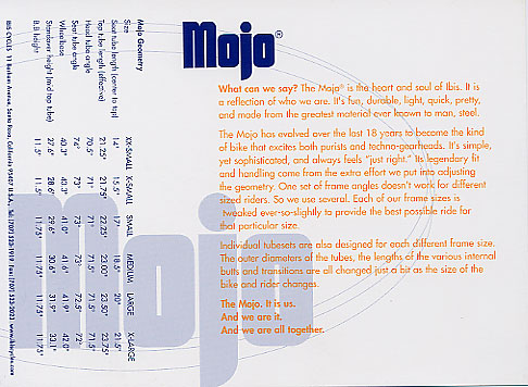 1999 Ibis Mojo - back