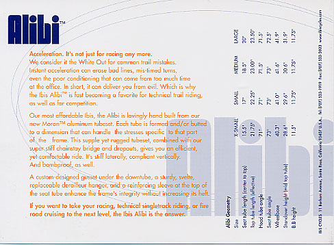 1999 Ibis Alibi - back