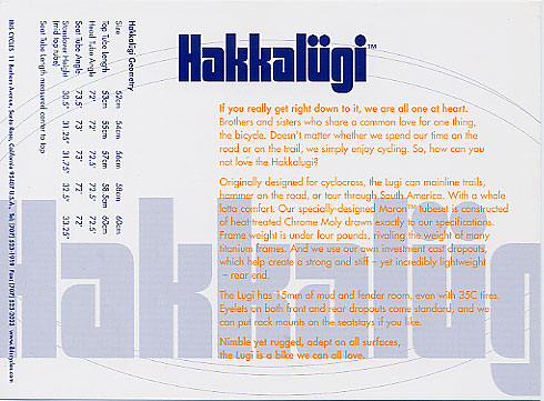 1999 Ibis Hakkalugi - back