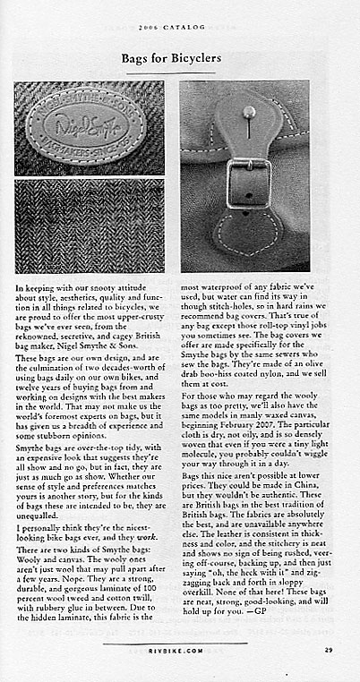 Bags for Bicyclers - 2006 Fall pg 29