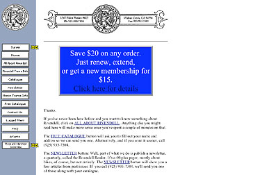 Rivendell Website circa 1999