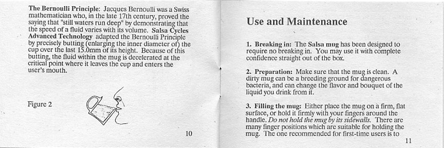 Salsa Mug Owner's Manual - pg 10 & 11