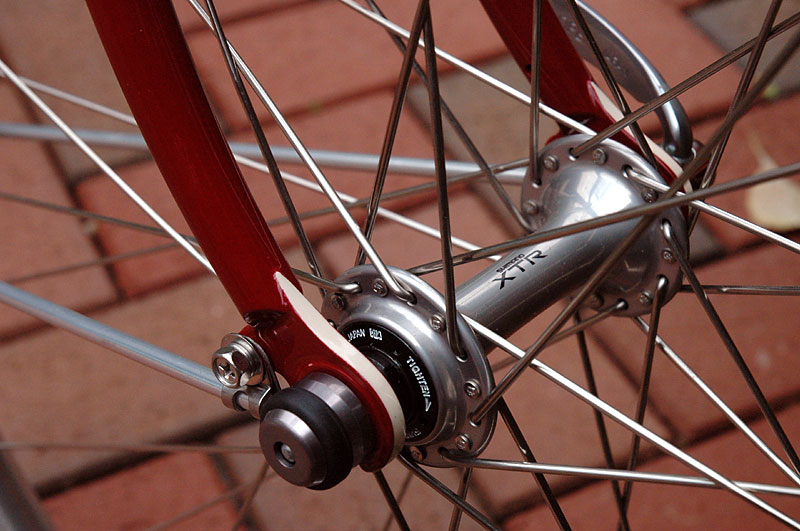 Rivendell Glorious - front hub & fork tips