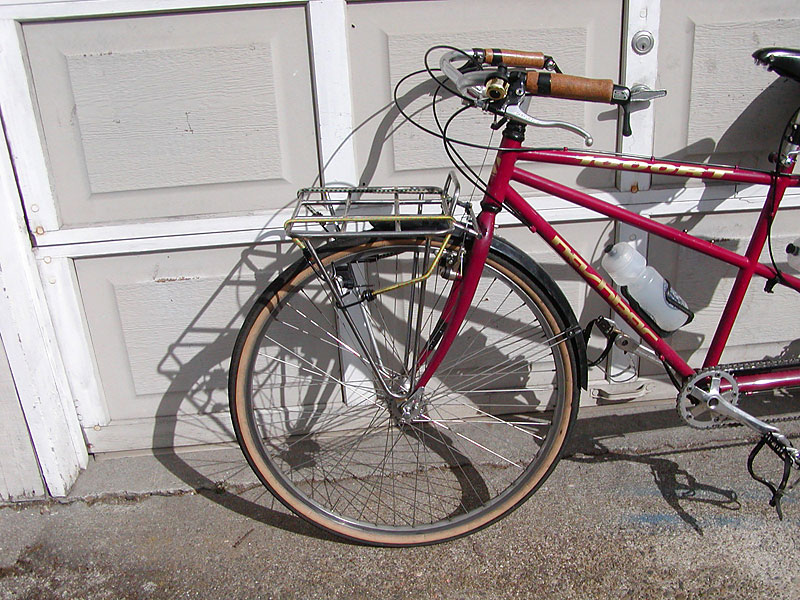 Nashbar Tandem - front end detail with Alistair's rack