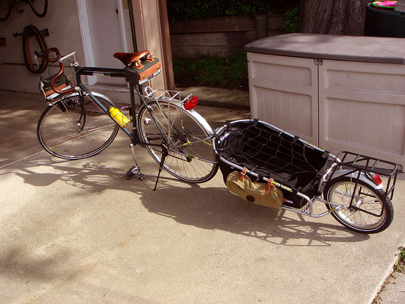 Miyata 1000 Tourer - towing the B.O.B. Trailer