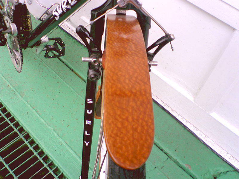 Surly Cross-Check - wooden fender mount detail