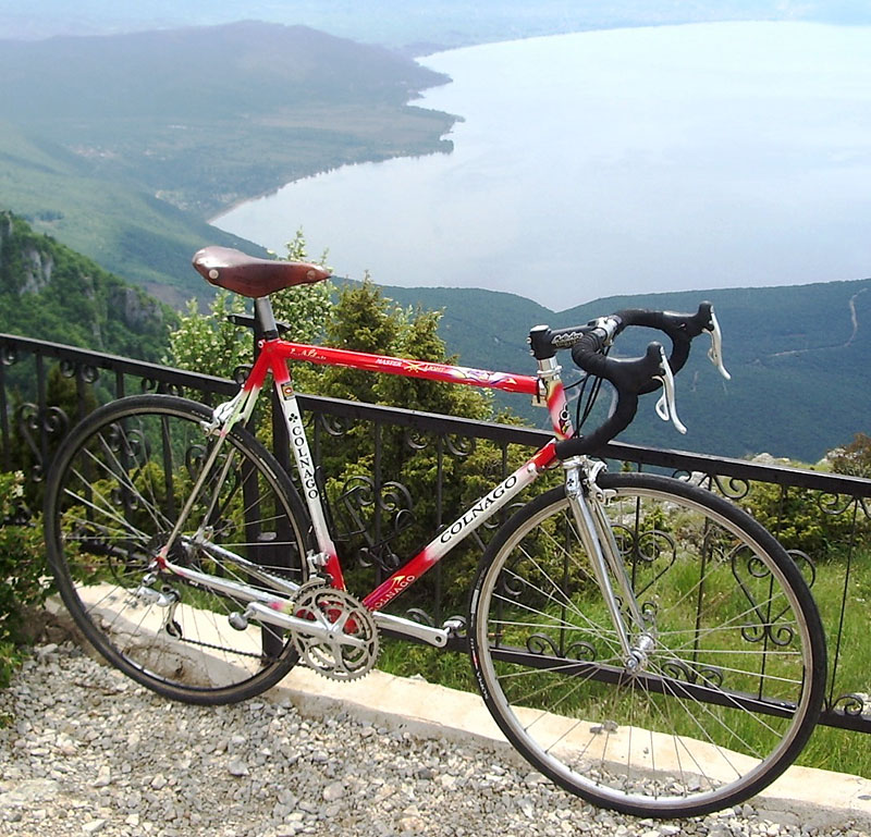 Colnago Master X Light - view of Ohrid Lake