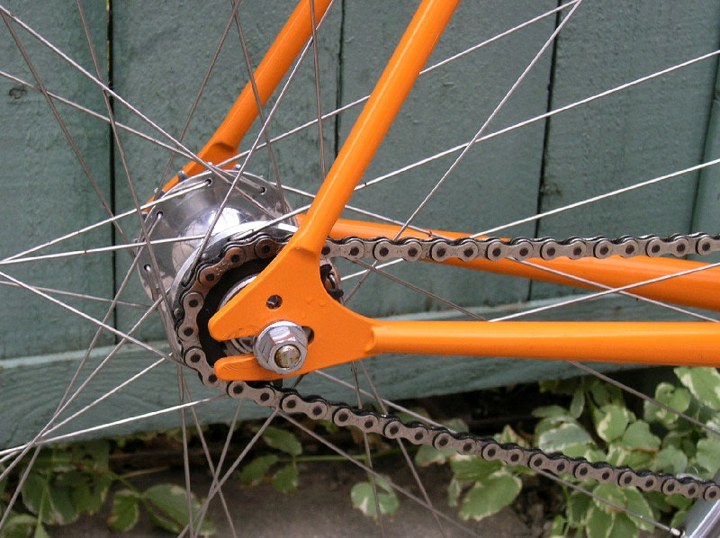 Milwaukee Orange One - rear fork ends & hub