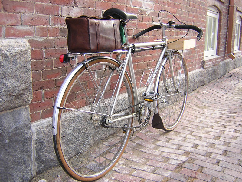 silver bicycle