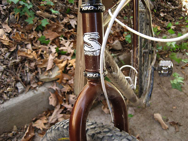 Surly Karate Monkey - headset & fork crown detail