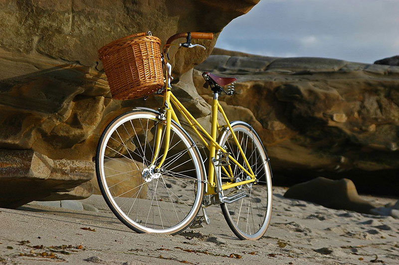 Kristi's Mixte - on the beach