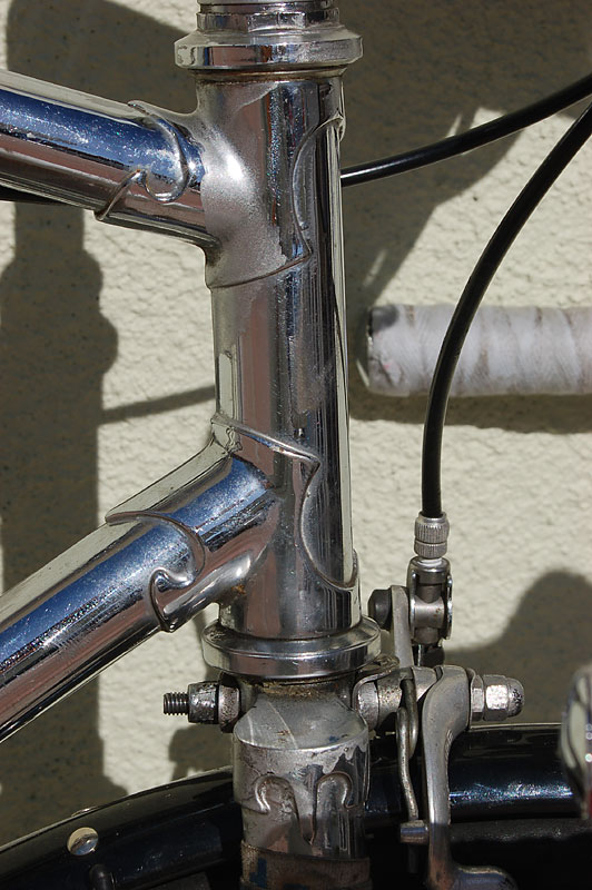 Chrome Fixed Gear Commuter - head lug & fork crown