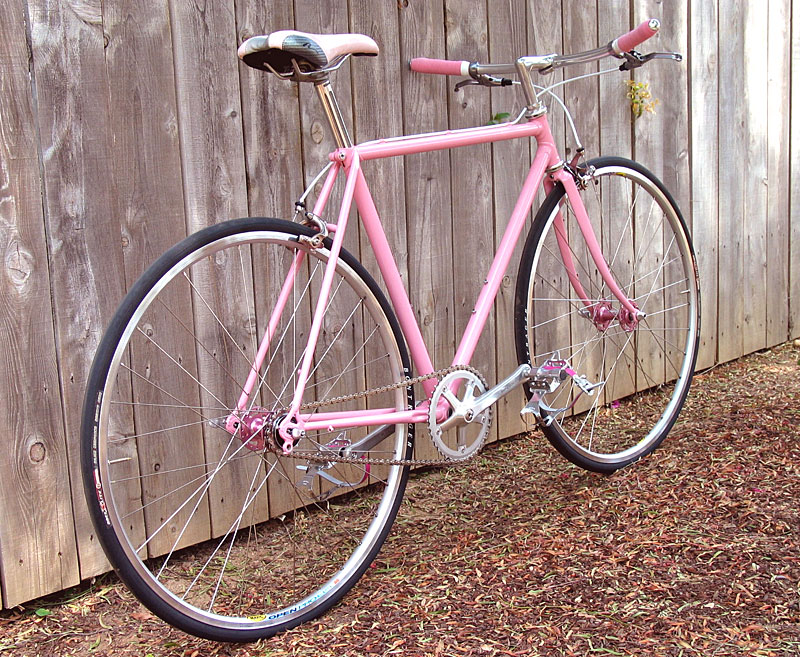 pink single speed bike
